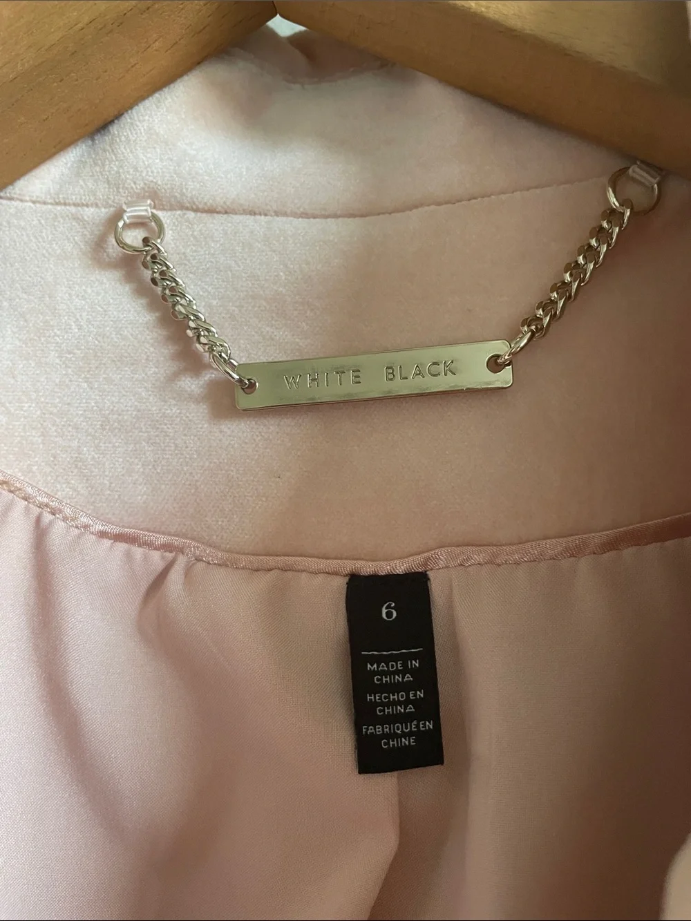 White House Black Market Double-Breasted Blazer in Pale Pink